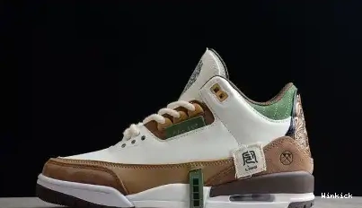 SE Dark 398614-500 Jordan White Brown 3 Green Retro Shoes Air 0526